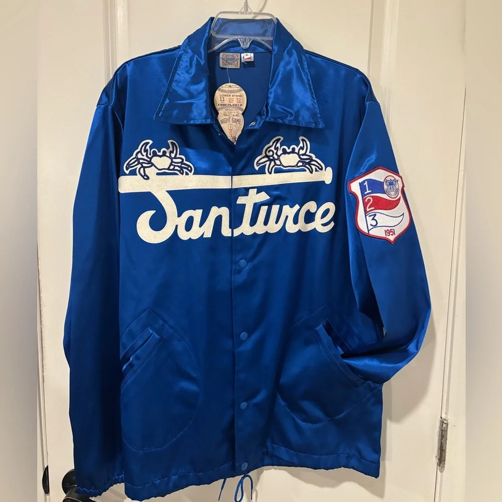 1951 Authentic Satin Jacket by Ebbets Field Flannels - Santurce Cangrejeros PR - Picture 1 of 5